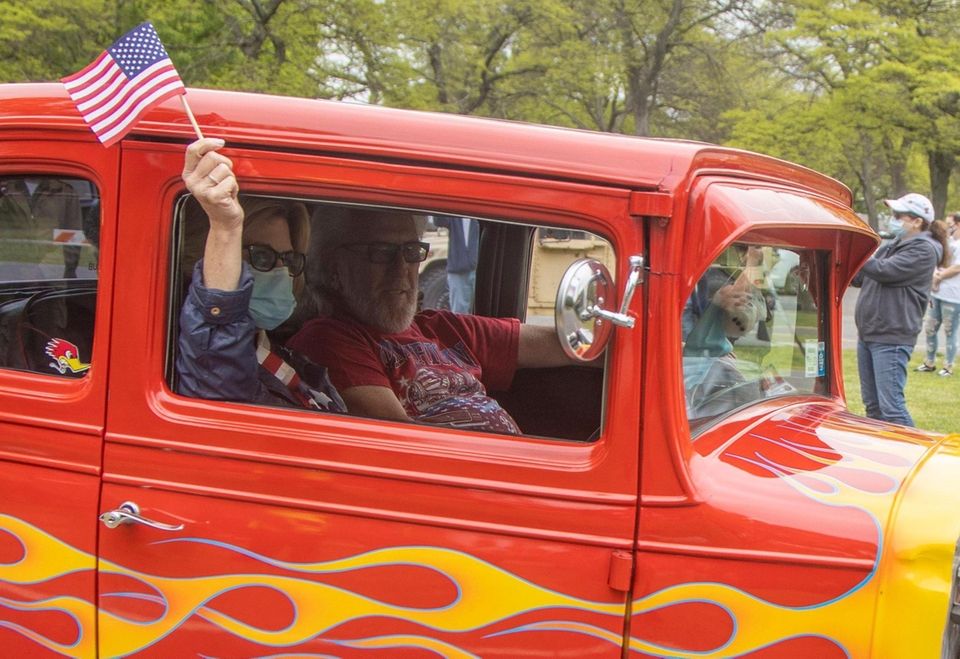 The Nassau County Memorial Day celebration passes by