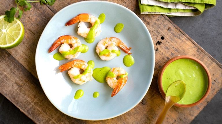 Peruvian-style aji verde sauce made with cilantro, mayonnaise,