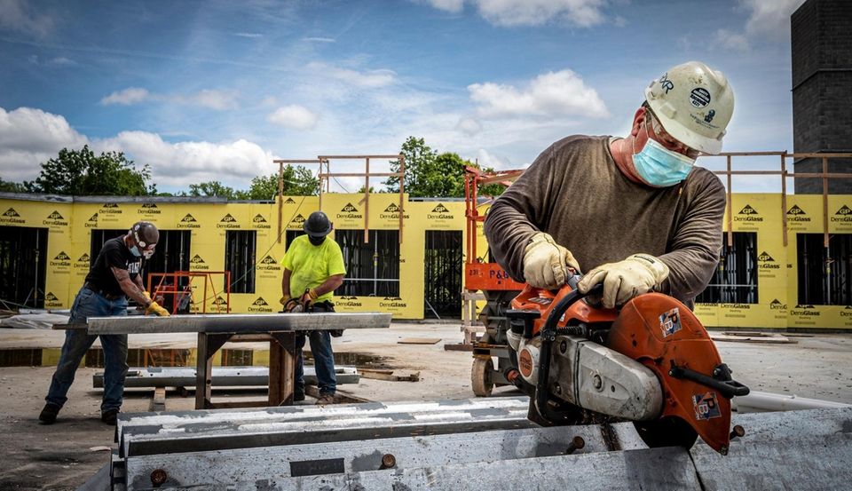 Construction workers are back on the job during