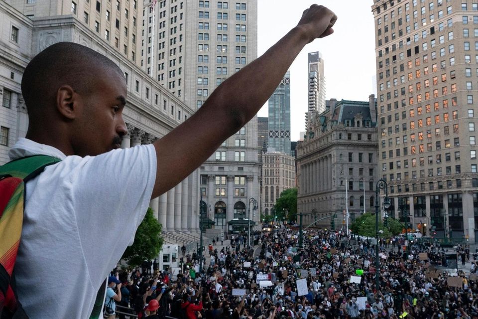 Demonstrators demanding justice for George Floyd and others