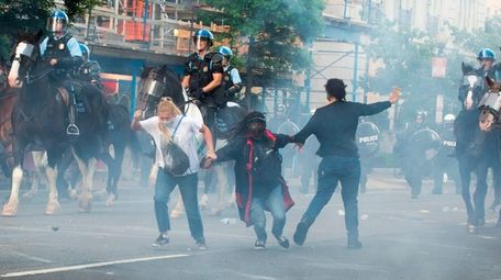 Protesters rallying over George Floyd's death are tear-gassed