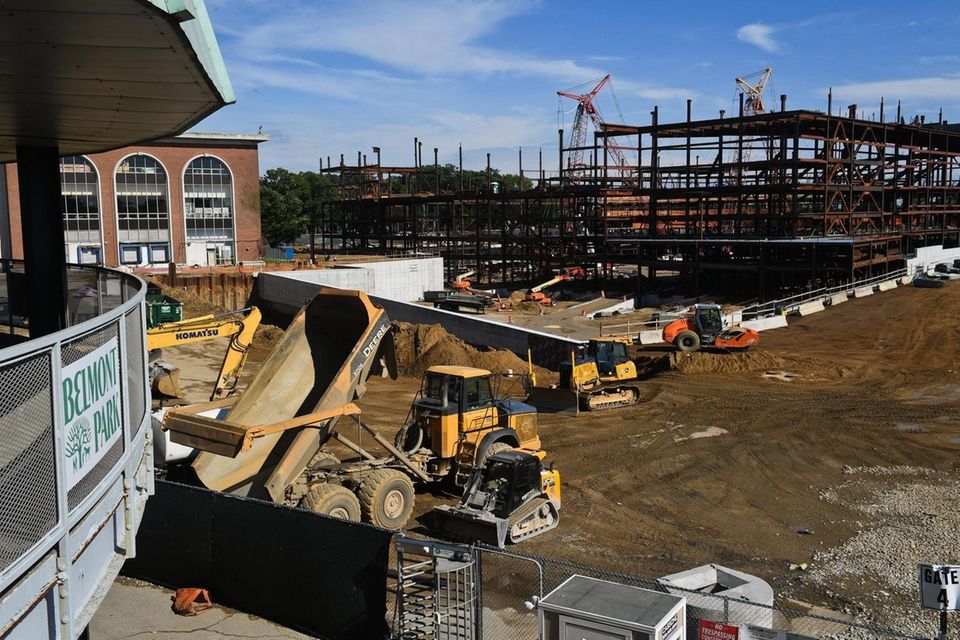 Construction continues on the new Islanders arena on