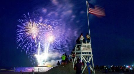 Fourth of July Fireworks explode over Jones Beach