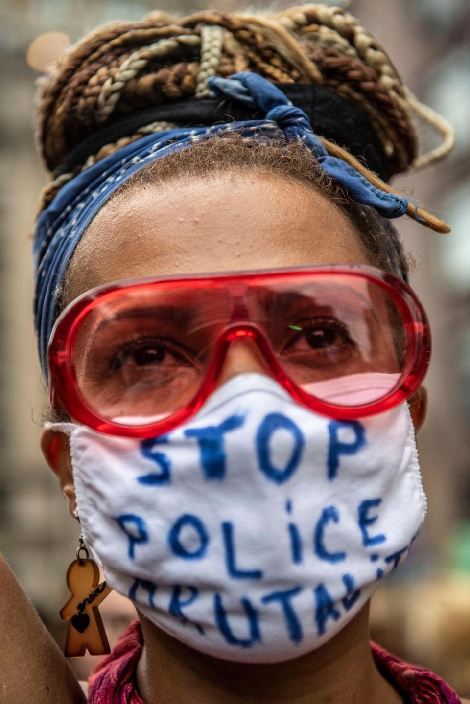 Protestors march in Manhattan during a rally calling