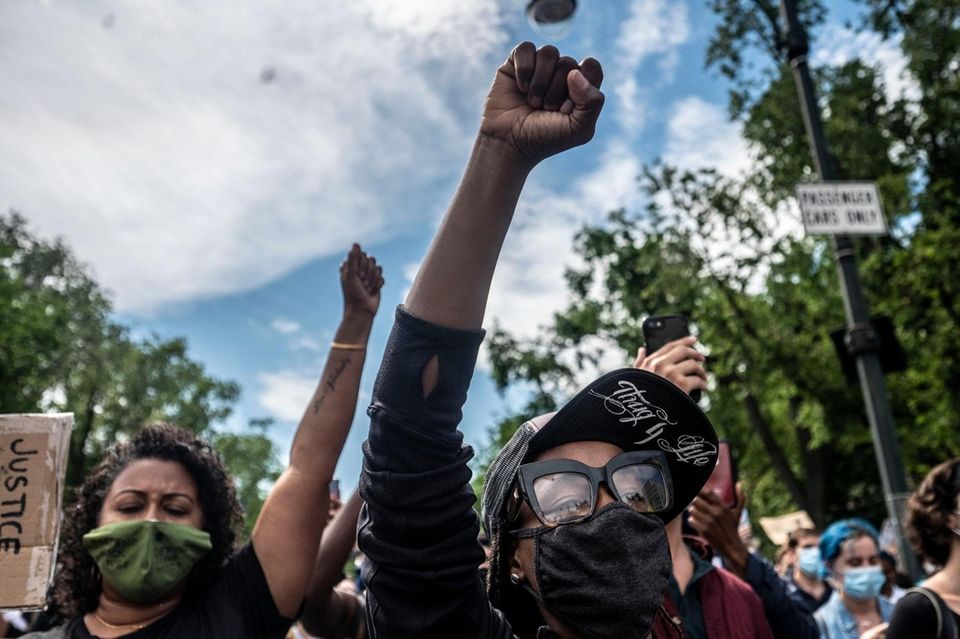 Protest along Bedford Ave. in Brooklyn to calling