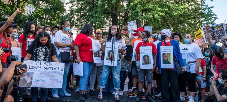 A large crowd met in Manhattan during a