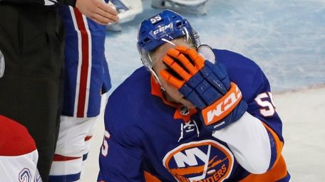 Islanders defenseman Johnny Boychuk after he was hit