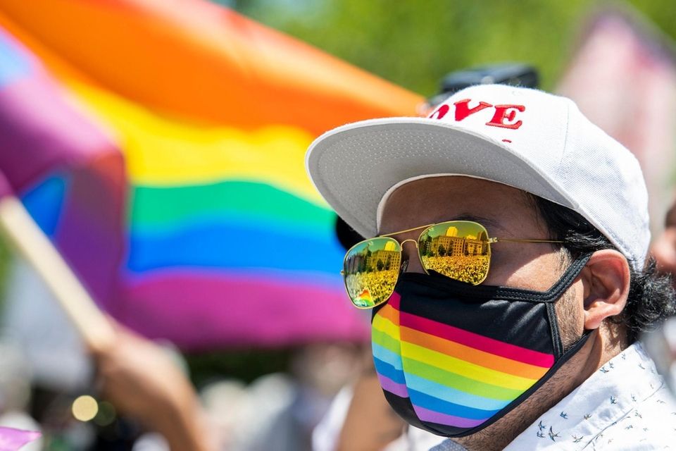 Participants rally at Brooklyn Liberation, an action for