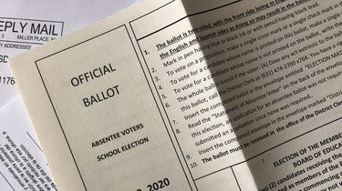 Official Suffolk County Absentee Voters school elections ballot.