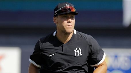 The Yankees' Aaron Judge runs on the field