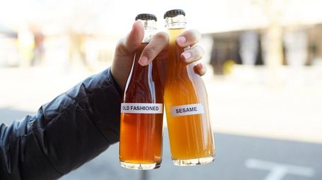Bottled cocktails to-go at Bakuto in Lindenhurst.