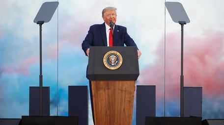 President Donald Trump at Saturday's Fourth of July