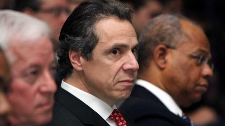 Gov. Andrew M. Cuomo before delivering his state