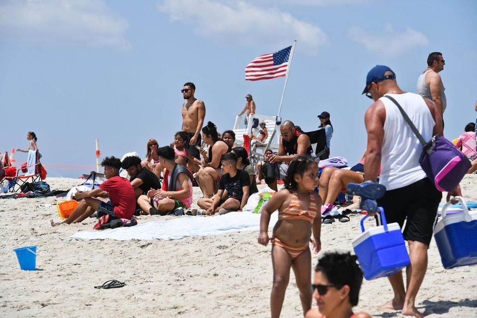 Beachgoers enjoy Jones Beach, in Wantagh, on the