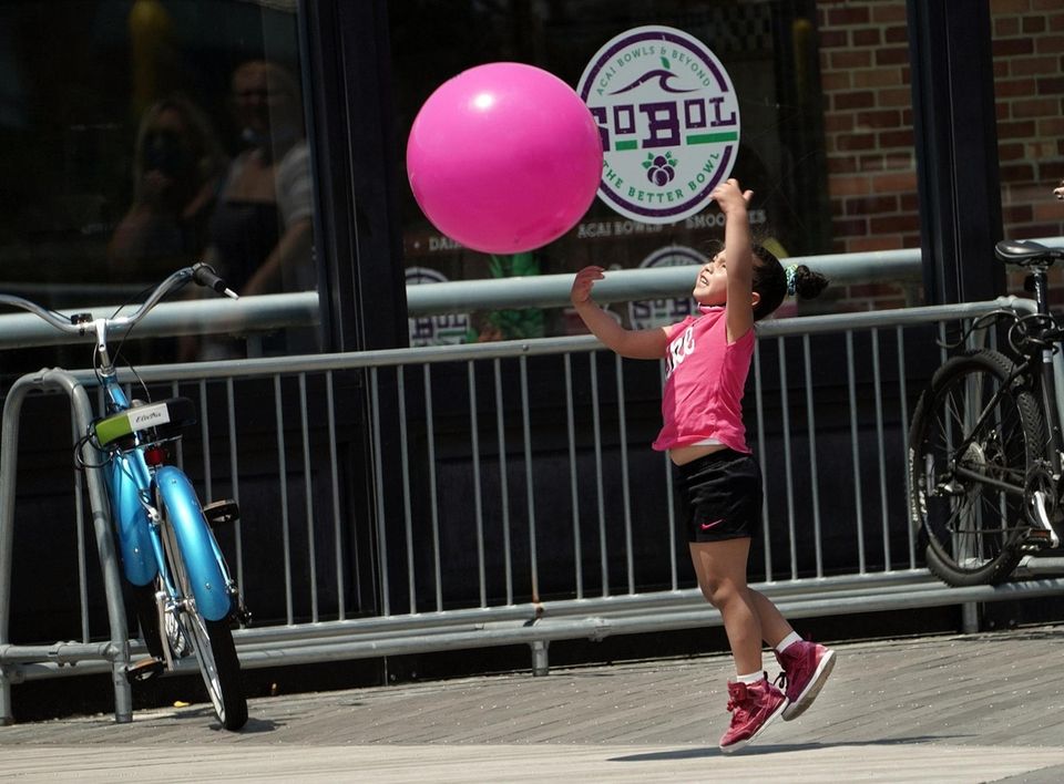 Joje Castillo, 6, of the Bronx, plays ball