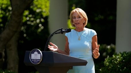 Education Secretary Betsy DeVos speaks during an event