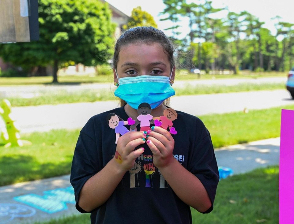 Josslyn Esteves, 8, of Central Islip, was among