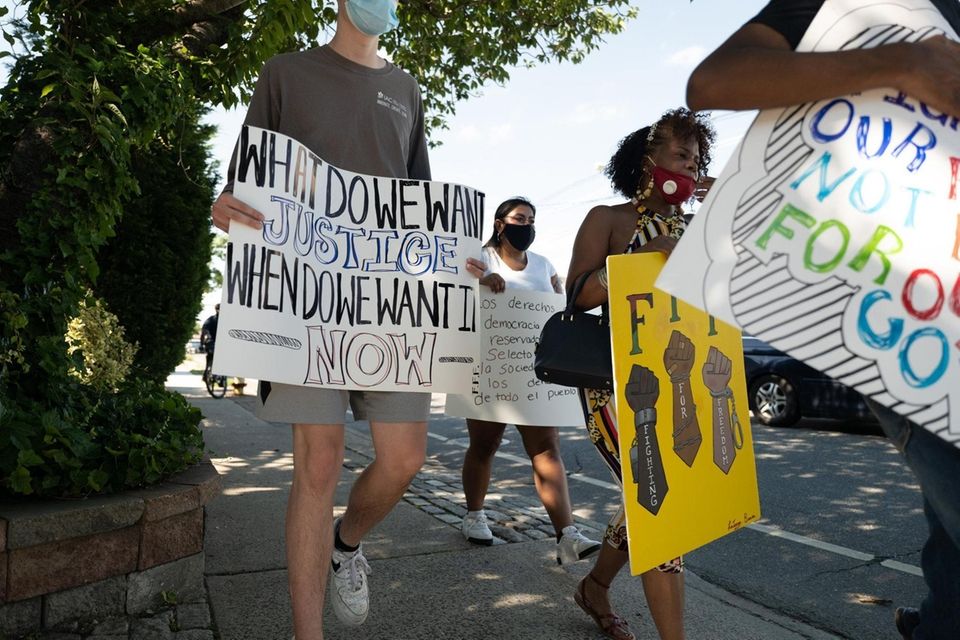 Protesters march through Freeport for racial justice on