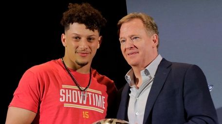 Super Bowl MVP Patrick Mahomes, with NFL commissioner
