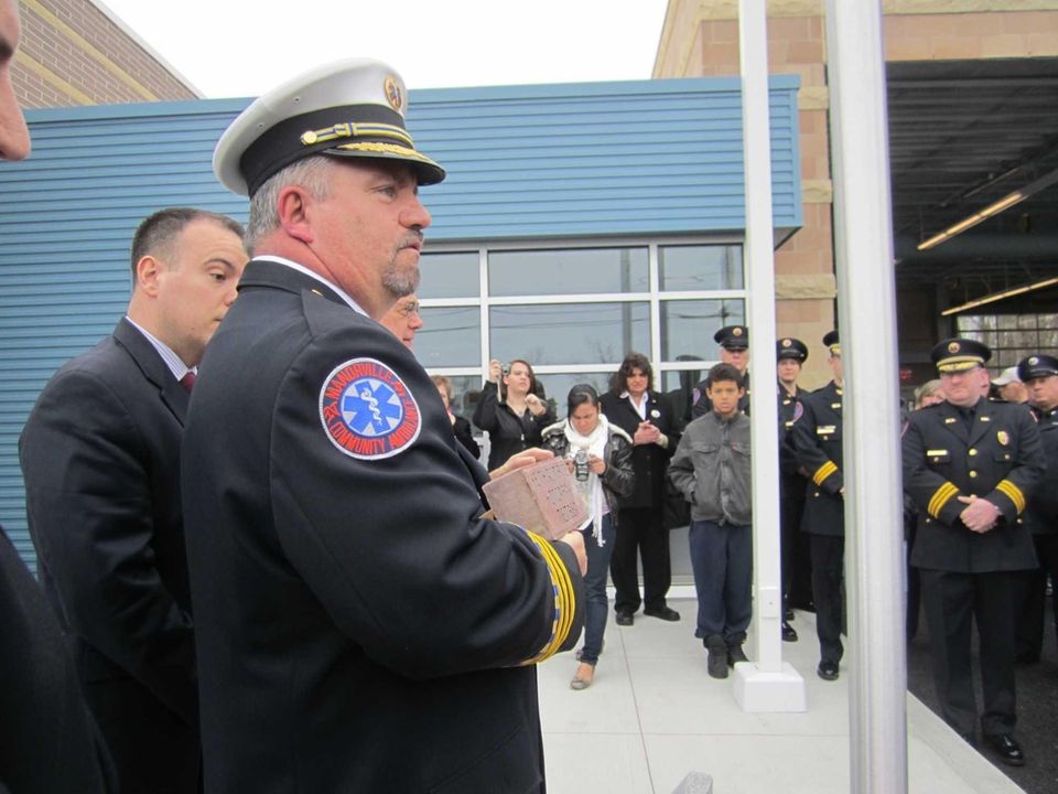 Manorville Community Ambulance Chief Joseph W. Kukral dedicates