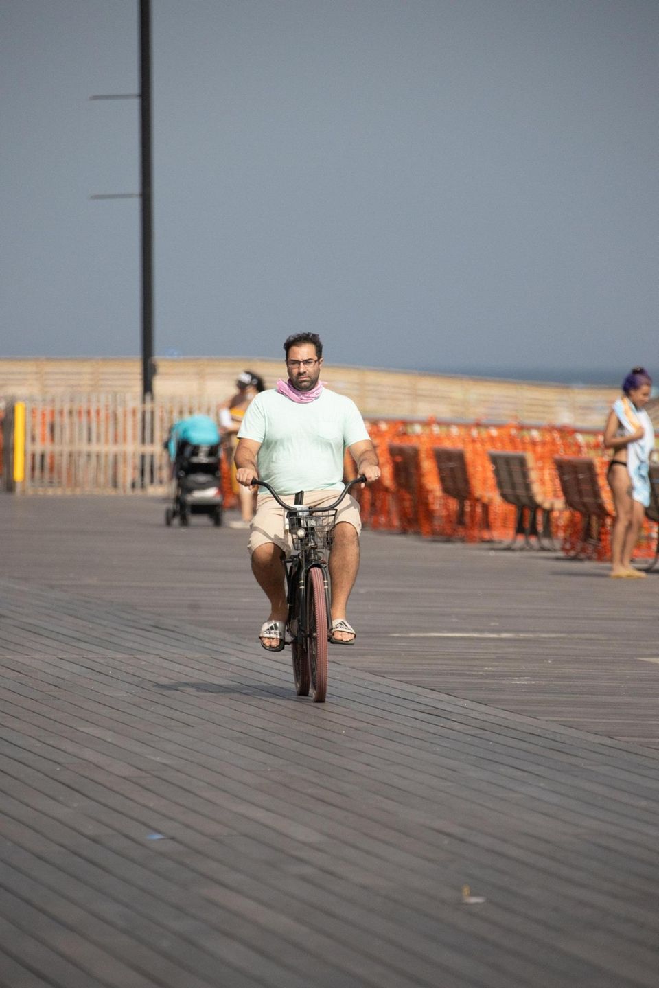 People hit the beach during the heatwave as