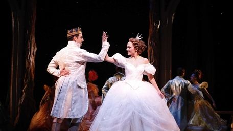 Laura Osnes as Cinderella dancing with Santino Fontana