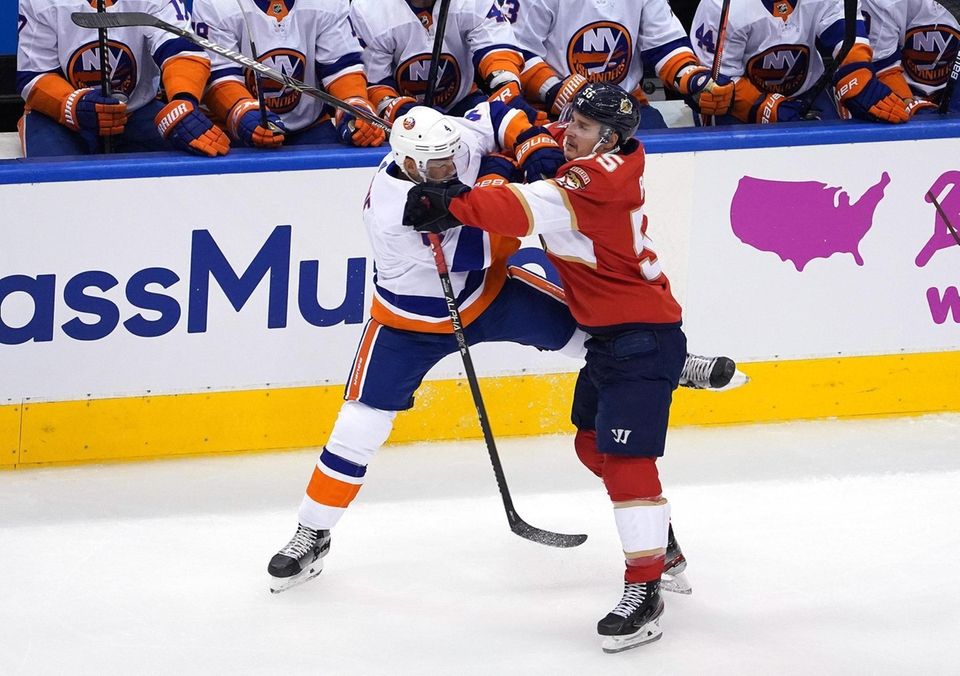 Andy Greene #4 of the New York Islanders