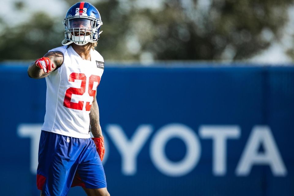 Giants safety Xavier McKinney participates in training camp