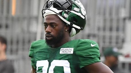 Jets safety Marcus Maye during training camp at