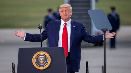 President Donald Trump speaks at an event in