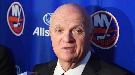 Islanders president and general manager Lou Lamoriello speaks