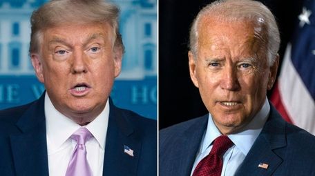 Combination photo of President Donald Trump and Democratic