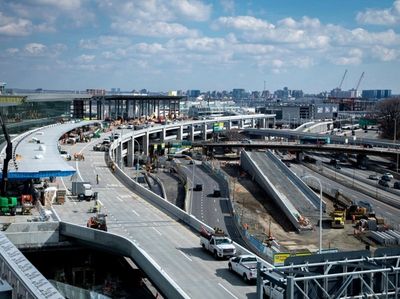 New roads are under construction at LaGuardia Airport