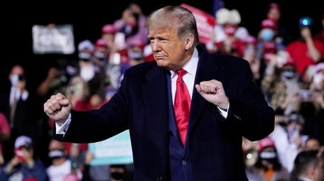 President Donald Trump at a campaign rally at