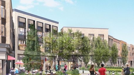 A rendering of the proposed mixed-use Heritage Village