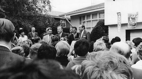 Gov. Nelson Rockefeller, center, announces Sol Wachtler as