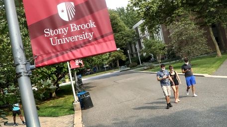 Students on SUNY's Stony Brook University campus in
