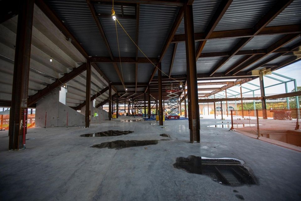 Work continues inside the UBS Arena the new