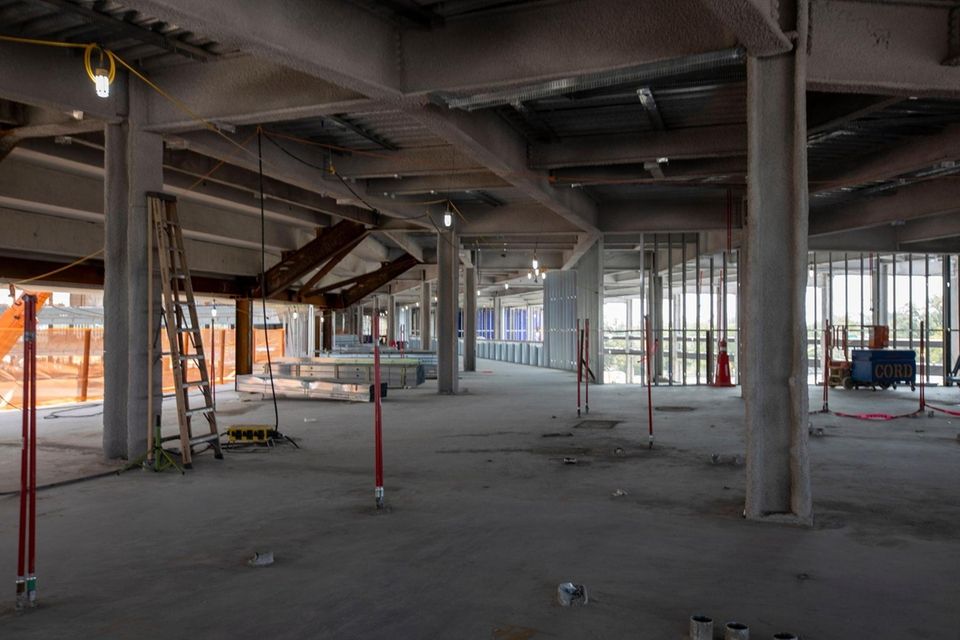 Work continues inside the UBS Arena the new