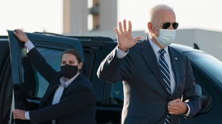 Former Vice President Joe Biden waves as he