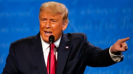 President Donald Trump speaks during the second and
