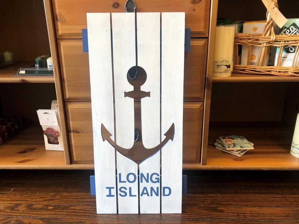 This painted, wooden home decor sign will anchor