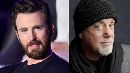 Actor Chris Evans, left, says he named his