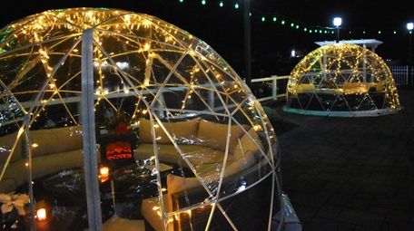A pair of artificial igloos are available to