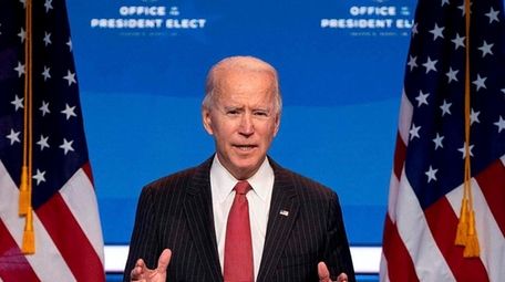 US President-elect Joe Biden speaks after a meeting