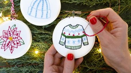 A embroidered ornament class will be held virtually
