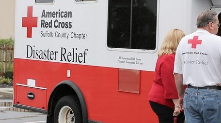 An American Red Cross Disaster Relief vehicle outside