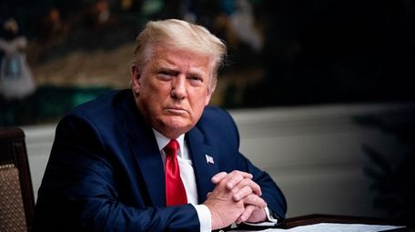 President Donald Trump in the Diplomatic Room of