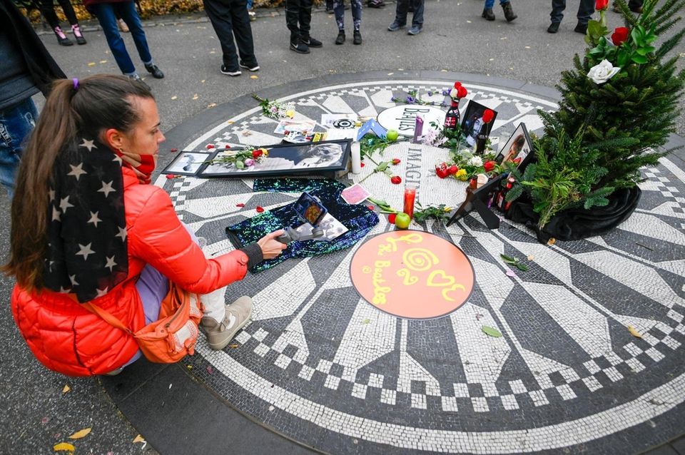 Fans of the late musician John Lennon gather