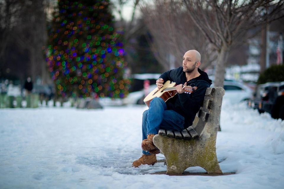 Steve Leonardo of East Northport plays music for